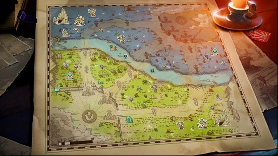 Dota 2 New Frontiers - a tabletop map showing off all the new features in Dota 2 patch 7.33