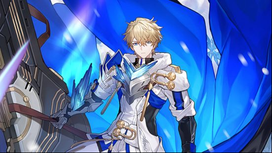 Gepard is a Honkai Star Rails character that is posing with the biggest sword imagineable.