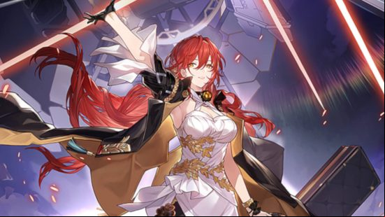 Himeko, one of the Honkai Star Rail characters, is summoning the power of the Astral Train.