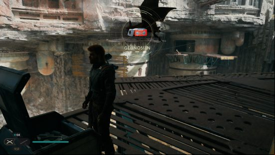 A red chest on a ledge contains BD-1 cosmetics