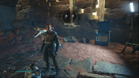 Cal Kestis faces the player as he searches for BD-1 cosmetics