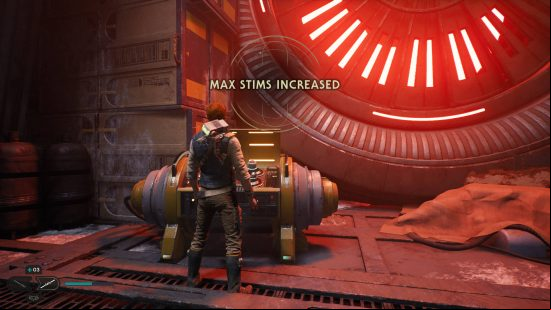 Cal has opened a Stim Cannister, which is one of the Star Wars Jedi Survivor collectibles you can find using a map.