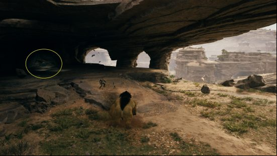 A yellow circle shows where to find the Star Wars Jedi Survivor Hunter outfit