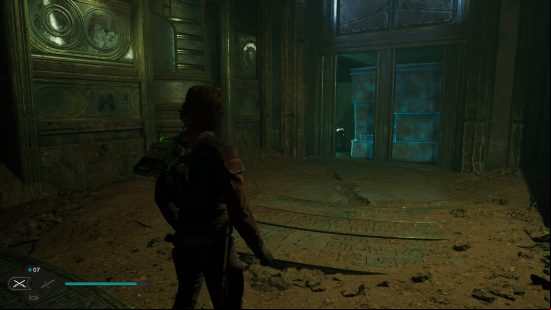 A dark room is home to the next of the Star Wars Jedi Survivor Lightsaber parts