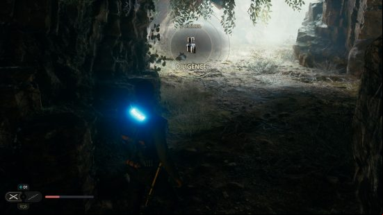 A cave nearby houses more Star Wars Jedi Survivor Lightsaber parts