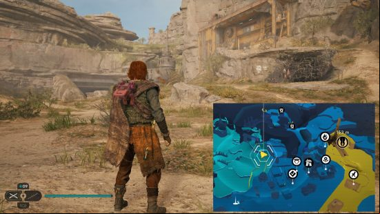 A map details the location of the Quickdraw Blaster puzzle at Rambler's Ranch