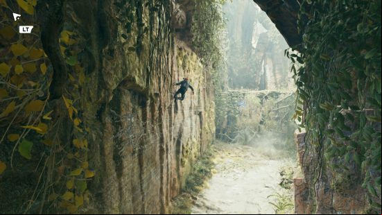 Cal Kestis uses the Star Wars Jedi Survivor traversal abilities to wall ride