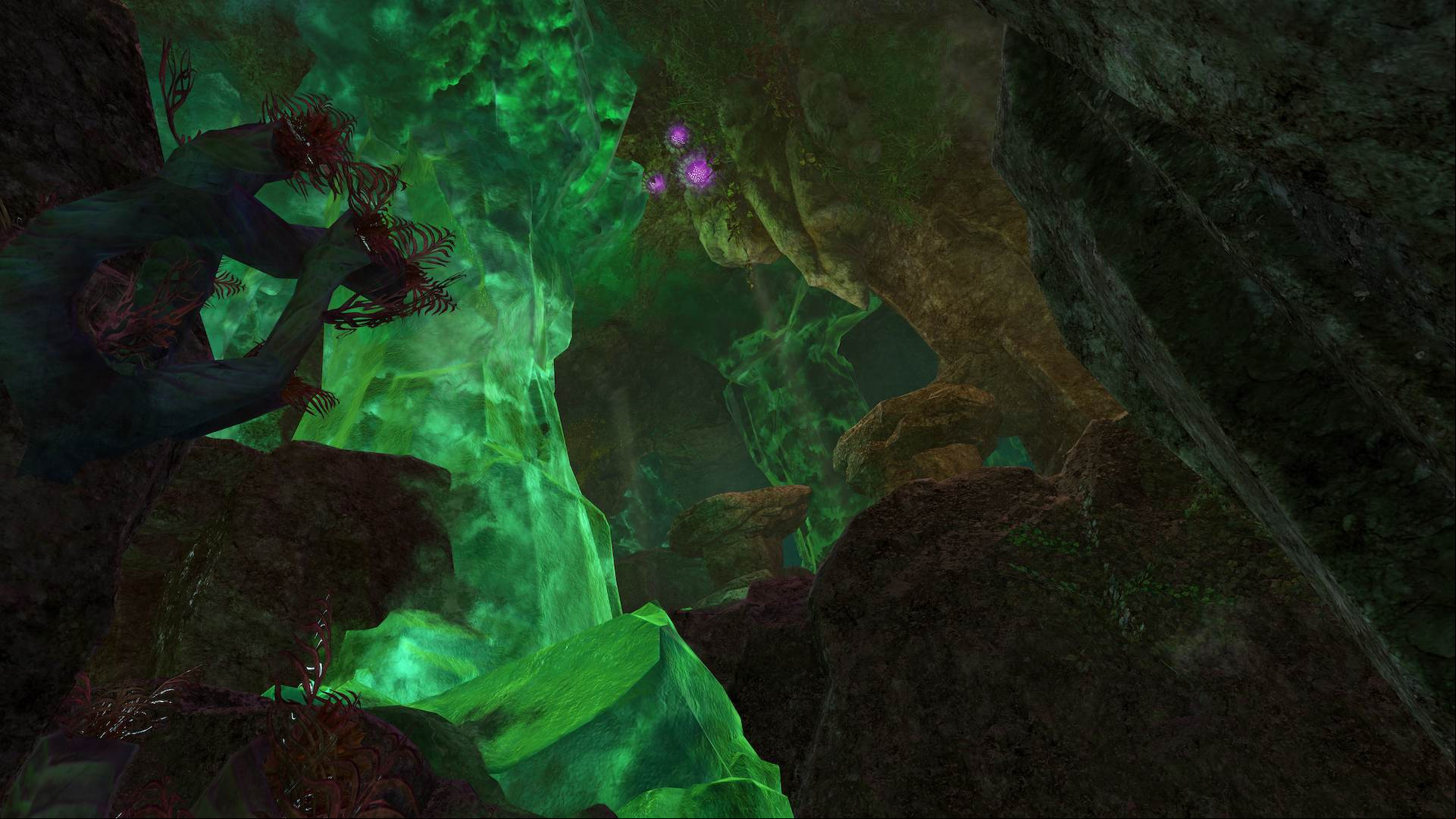 Screenshot of the Gyala Delve from Guild Wars 2's End of Dragons DLC