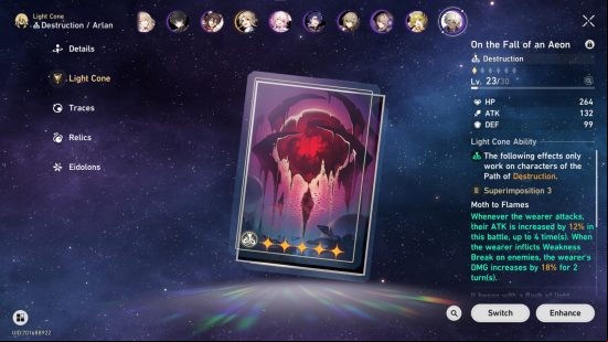 The best Honkai Star Rail Arlan build leans on low HP