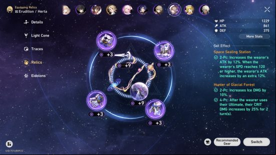The best Herta build uses specific relics for maximum efficiency.