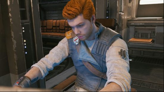 Star Wars Jedi Survivor beginner tips and tricks: Cal studies a chart.