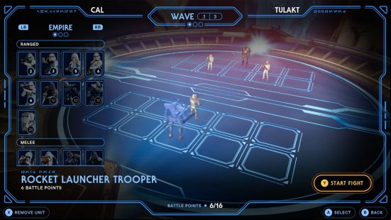 Star Wars Jedi Survivor: Best Holotactics teams and how to play: Holotacitcs game setup.