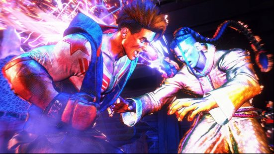 Street Fighter 6 Luke is using his level 2 super art against Jamie.
