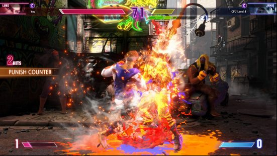 Street Fighter 6 Luke has just launched Jamie with a Ripercut.