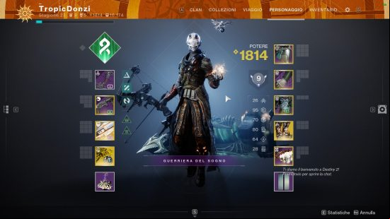 The best Destiny 2 strand warlock build character screen