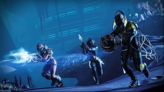 A Destiny 2 ping system would sure solve a lot of problems right now: A fireteam pushes forward in the Destiny 2 Deep Dive seasonal activity.