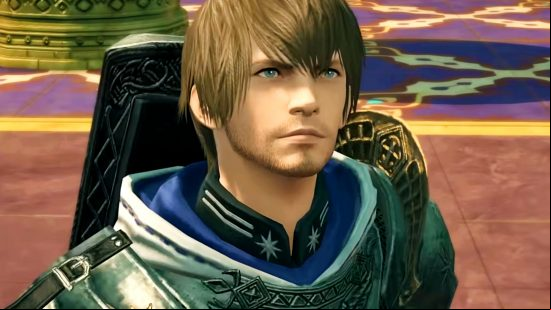 FFXIV maintenance times - Meteor, a brown-haired man in full plate armor