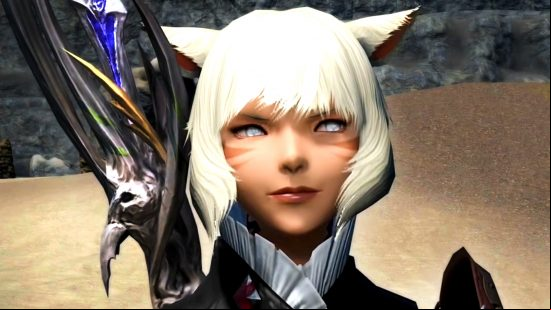 FFXIV server status - Y'shtola Rhul, a white-haired catgirl with milky-white eyes