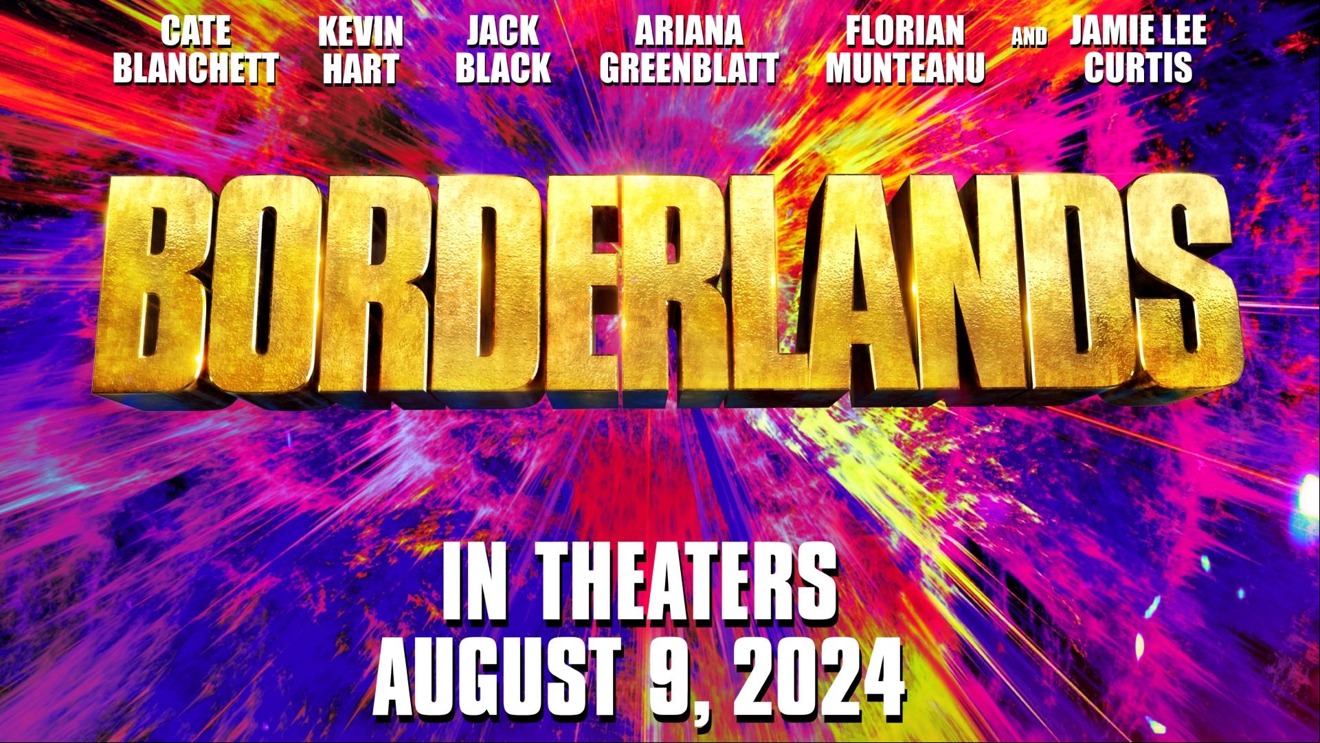 A poster for Borderlands showing the movie's release date and cast