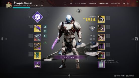 The best Void Titan build in Destiny 2 character screen