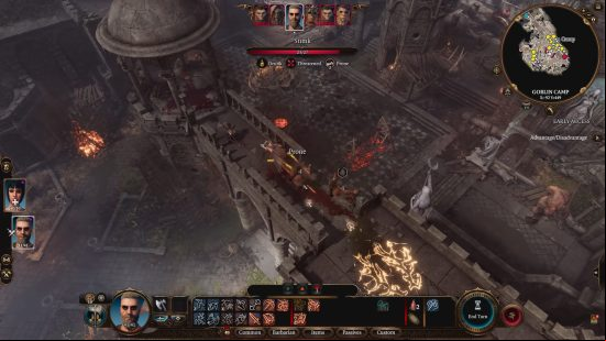 baldurs gate 3 barbarian uses primal stampede to knock enemies prone