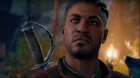 Baldur's Gate 3 best builds: Wyll, a Warlock and possible companion, stands firm in his convictions during a conversation.