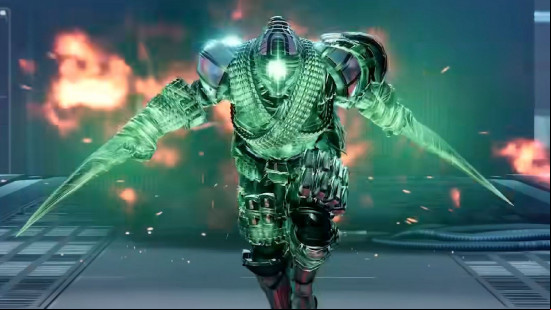 Destiny 2 classes: A Strand Titan running towards the camera with two Stand blades at the ready.