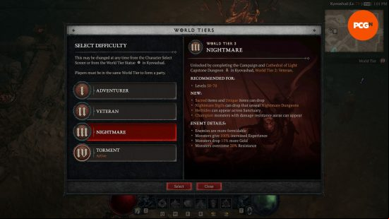 Diablo 4 nightmare dungeons: you need to be in world tier 3 or above