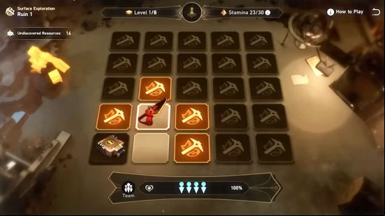 The Underground Treasure Hunt, one of the many events scheduled following the Honkai Star Rail 1.2 release date, depicted as a board of cards turned face-down, as the player progresses across it.