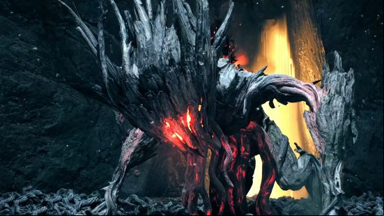 Cancer, one of the Remnant 2 bosses, a manifestation of the Root consisting of gnarled and twisted branches.