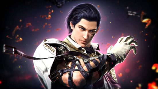 Claudio is a black-haired man with white cape and gloves with a belt tied around his arm. He is one of the Tekken 8 roster characters and has a deformed eye.