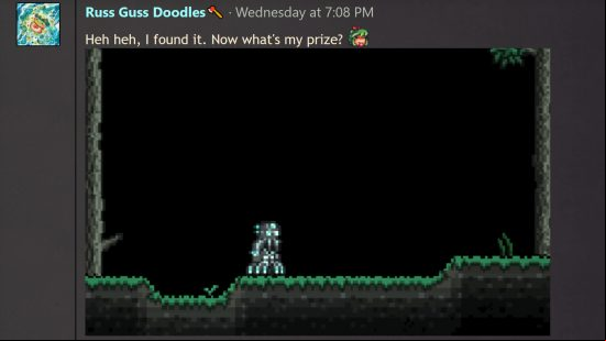 Terraria 1.4.5 Moon Lord armor - forum  Russ Guss Doodles says: "Heh heh, I found it. Now what's my prize