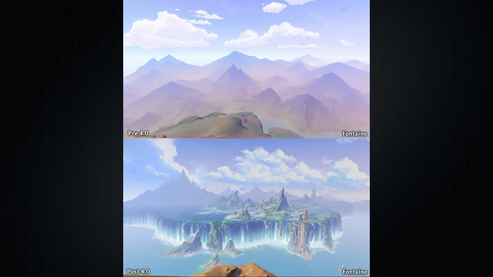 Genshin Impact before and after shows just how massive it's become: game scenery before and after images