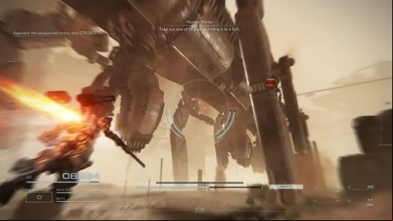 The Armored Core 6 bosses include oversized weaponized mining ship, Strider