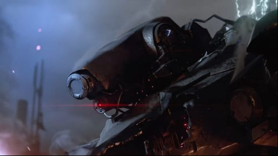 Armored Core 6: a mech with a single red laser coming from its neck area.