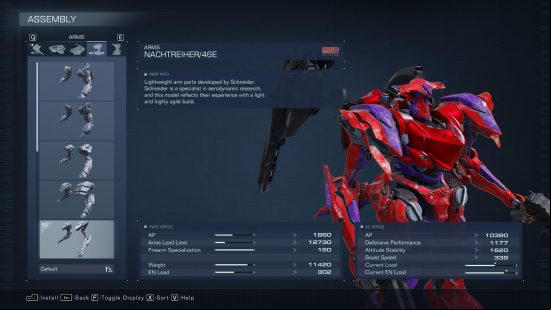 The best Armored Core 6 frame parts arms