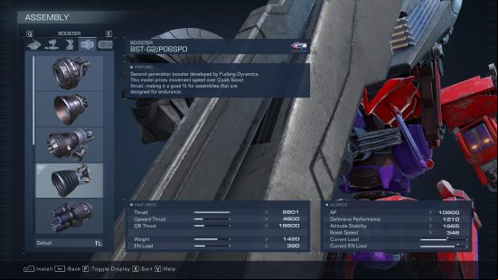 The best Armored Core 6 inner parts booster