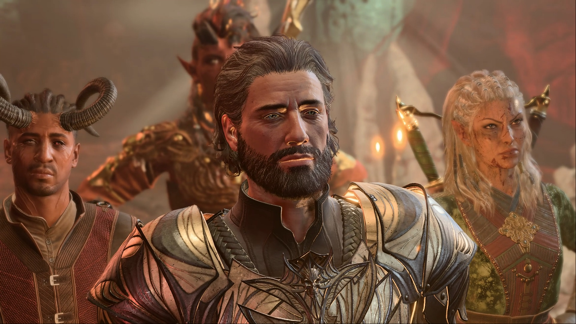 Best fantasy games: Baldur's Gate 3. Image shows a selection of fantastical characters in the game.