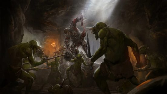 Dark and Darker on Steam: several characters gather in a dark cave