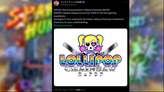 Lollipop Chainsaw RePOP delay - Dragami Games tweets: "Official Title Announcement: Lollipop Chainsaw RePOP. RePOP's release delayed to summer 2024 for the best gaming experience. Apologies to fans waiting for the latest Lollipop Chainsaw installment, thank you for your understanding."