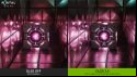 Nvidia DLSS 3.5: A comparison between two images of Portal with RTX, with DLSS off (left) and DLSS 3.5 on (right)