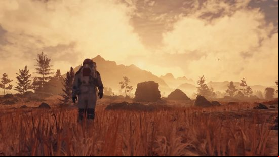An explorer venturing out into new worlds, trying to complete a Starfield pacifist run.