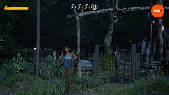 Ana Flores makes it through one of the exits and survives in The Texas Chain Saw Massacre game.