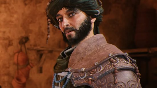  Ali Ibn Mohammed, the historical rebel leader speaks to Basim in confidence, voiced by Aladeen Tawfeek in the Assassin's Creed voice actors cast list.