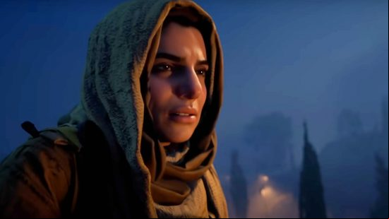 Farah returns in MW3, looking out into a dark night, played by Claudia Doumit in the Modern Warfare 3 cast.