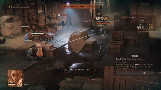 The Lamplighters League - The player uses an ability to tether two enemies together.