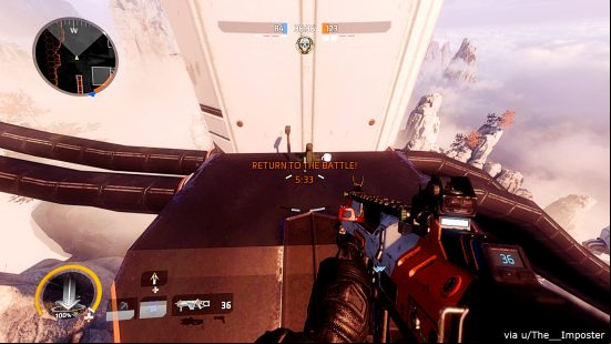 Titanfall 2 multiplayer fixed - Screenshot from Reddit  'The__Imposter' showing a Nessie plush, cup, and hammer in a fixed out-of-bounds glitch spot.