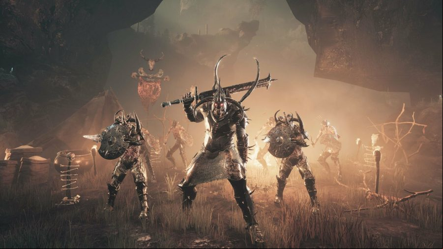 Unawake preview: three warriors standing ready for battle.
