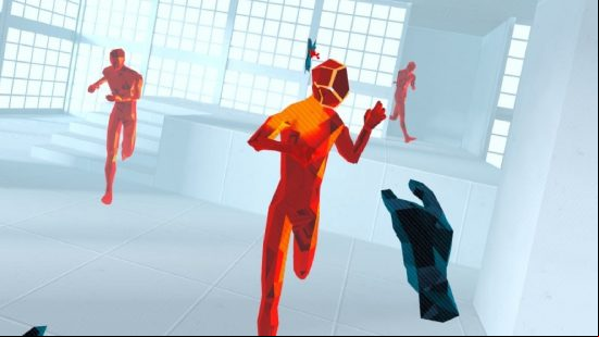 A screenshot of SuperhotVR in the Meta Quest 3