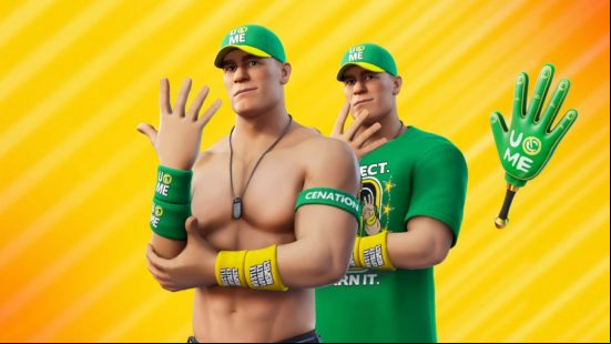 The best Fortnite skins - John Cena skin on orange background